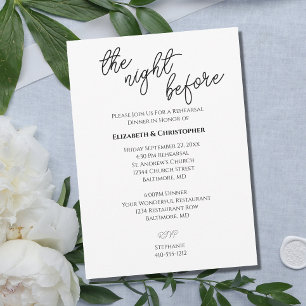 Calligraphy Script Minimalist Wedding Rehearsal Invitation