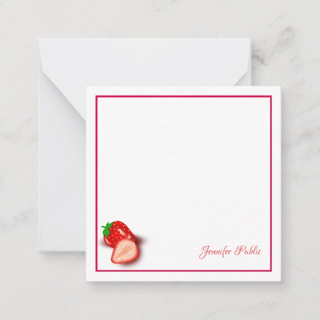 Calligraphy Script Monogram Strawberry Template (Front)