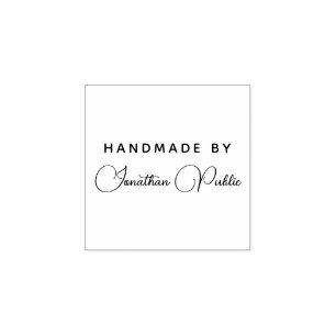 Calligraphy Script Name Elegant Template Handmade Rubber Stamp