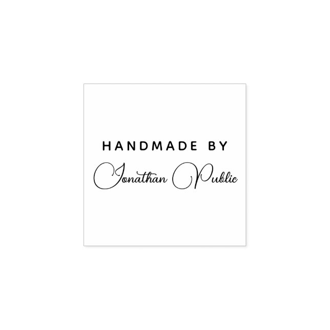 Calligraphy Script Name Elegant Template Handmade Rubber Stamp (Imprint)