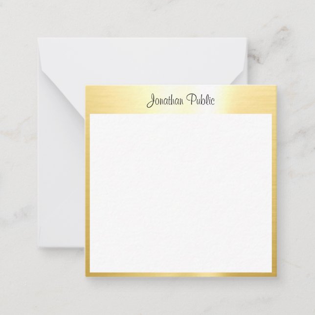 Calligraphy Script Name Gold White Template (Front)