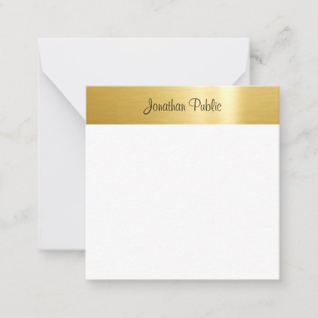 Calligraphy Script Name Gold White Template (Front)