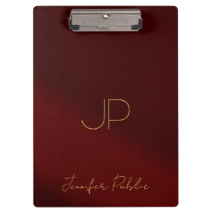Calligraphy Script Name Monogram Elegant Gold Text Clipboard
