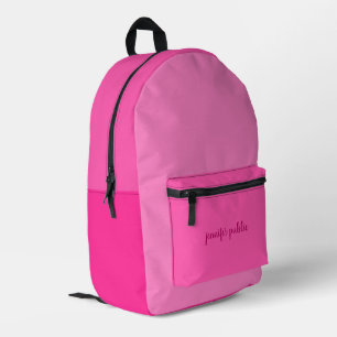 Calligraphy Script Name Pink Colour Palette Trendy Printed Backpack