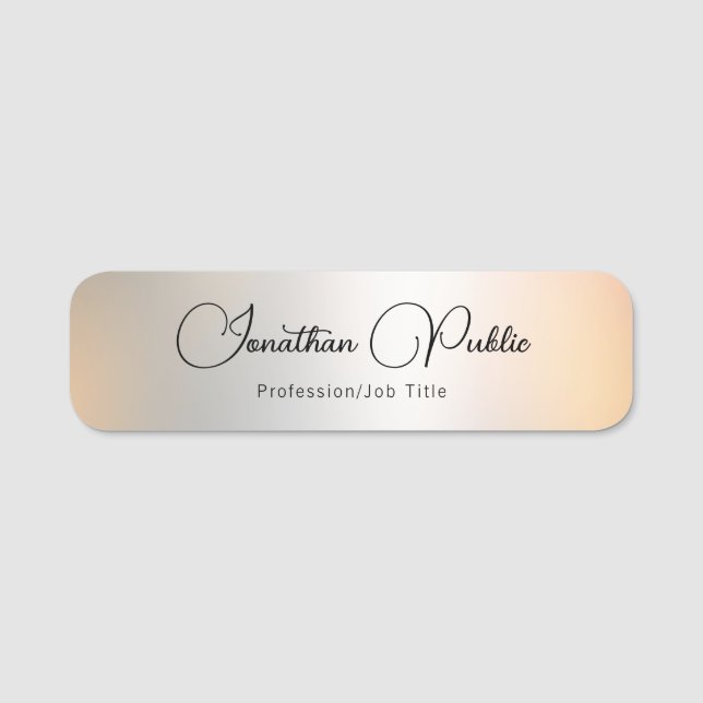 Calligraphy Script Name Silver Look Template Tag (Front)