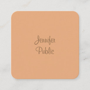 Calligraphy Script Name Template Modern Elegant Square Business Card