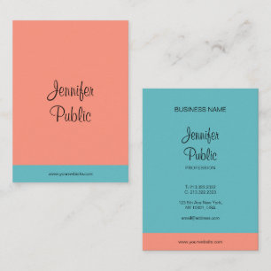 Calligraphy Script Name Trend Colours Modern Business Card