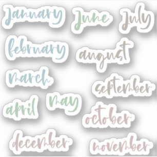 Calligraphy Script Neutral Months of the Year