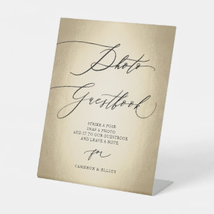 Calligraphy Script Photo Guestbook Wedding Pedestal Sign