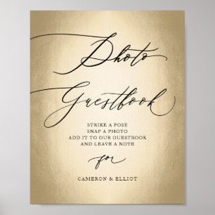 Calligraphy Script Photo Guestbook Wedding Sign