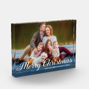 Calligraphy Script Photo Merry Christmas Star