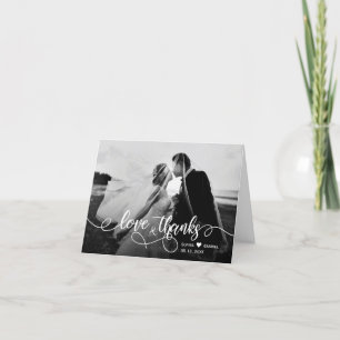 Calligraphy Script Photo Wedding Thank You Card