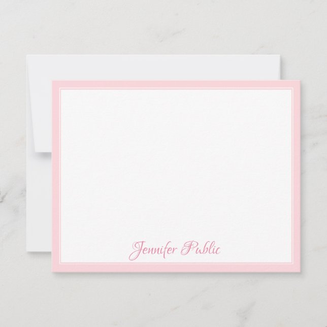 Calligraphy Script Pink Border White Template Flat (Front)