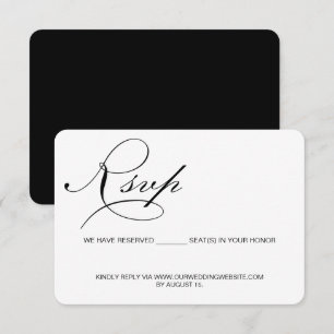 Calligraphy Script Reserved Seat Wedding website RSVP Card