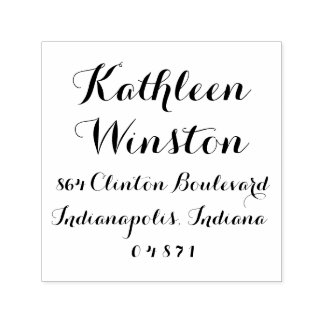 Calligraphy Script Return Address Stamp