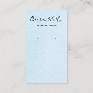 Calligraphy Script Simple Blue Earring Business Card