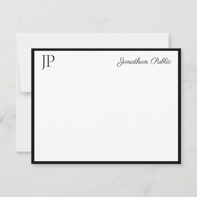 Calligraphy Script Text Elegant Monogram Template (Front)
