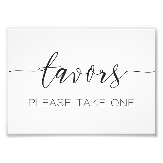 Calligraphy Script Wedding Favours Sign (Front)