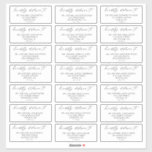 Calligraphy Script Wedding Guest Address Labels<br><div class="desc">Make your wedding invitation envelopes with these elegant calligraphy script guest address labels. These labels feature a clean and simple serif font with a handwritten script accent, creating a romantic and sophisticated look. These versatile labels are perfect for addressing not only wedding invitations, but also bridal shower guest lists, graduation...</div>