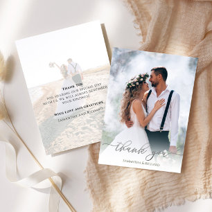 Calligraphy Silver Script Thank You Wedding Photo