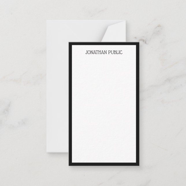 Calligraphy Simple Black White Vertical Template (Front)