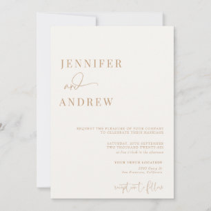 Calligraphy Simple Elegant Modern Wedding  Invitation