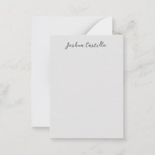 Calligraphy Simple Grey Professional Name Card