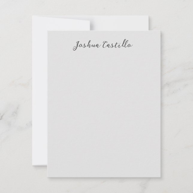 Calligraphy Simple Grey Professional Name Card (Front)
