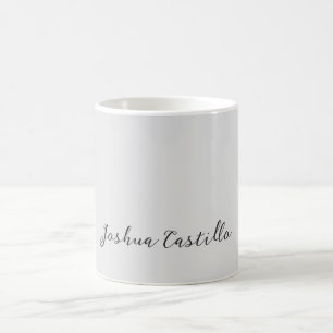 Calligraphy Simple Grey Professional Name Coffee Mug