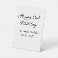 calligraphy simple minimal happy 2nd birthday
