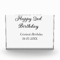 calligraphy simple minimal happy 2nd birthday