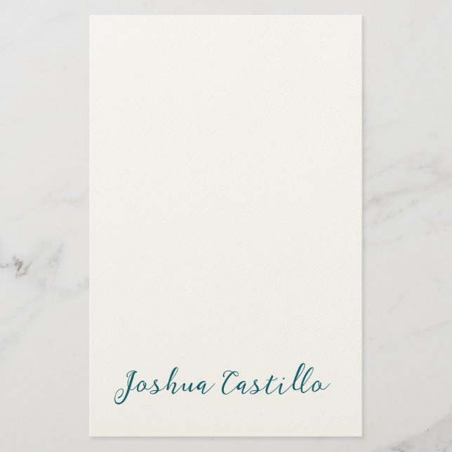 Calligraphy Simple Plain Professional Name Stationery (Front)