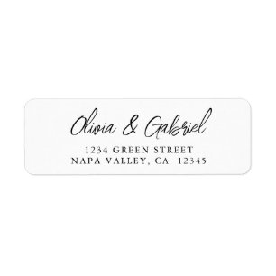 Calligraphy. Simple Wedding Return Address Label