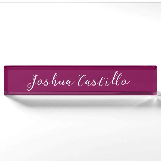 Calligraphy Simple Wine Colour Professional Nameplate (Front)
