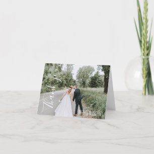 Calligraphy Single Photo Wedding Thank You