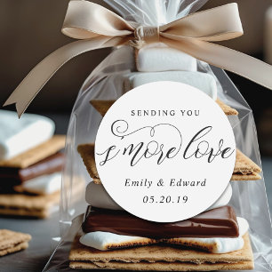 Calligraphy S'more Love Wedding Smores Favour Classic Round Sticker