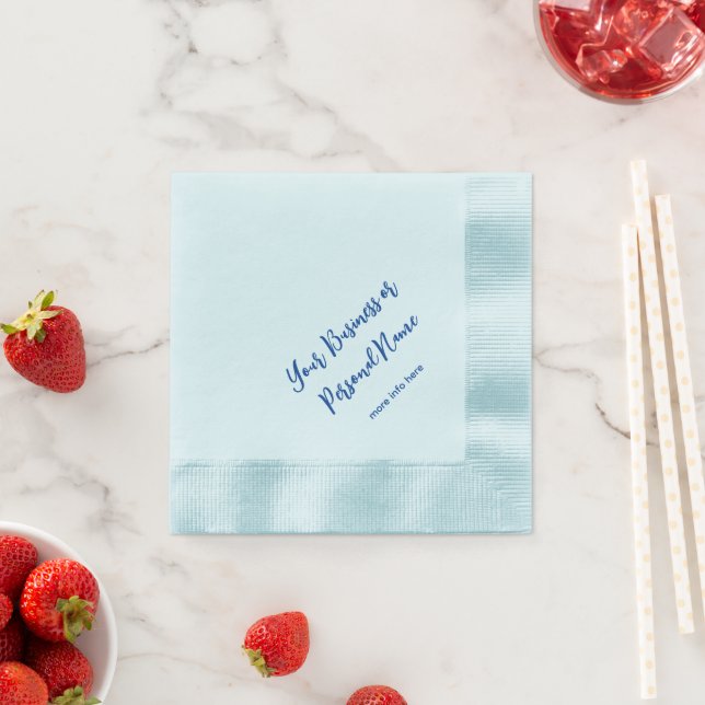 Calligraphy style personalized  blue napkin (Insitu)