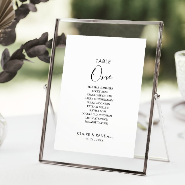 Calligraphy Table Number 1 Seating Chart (Creator Uploaded)