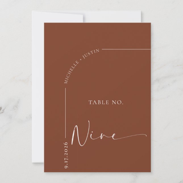 Calligraphy Table | Wedding Table Cards (Front)