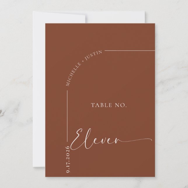 Calligraphy Table | Wedding Table Cards (Front)