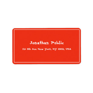 Calligraphy Template Christmas Red White Address Label