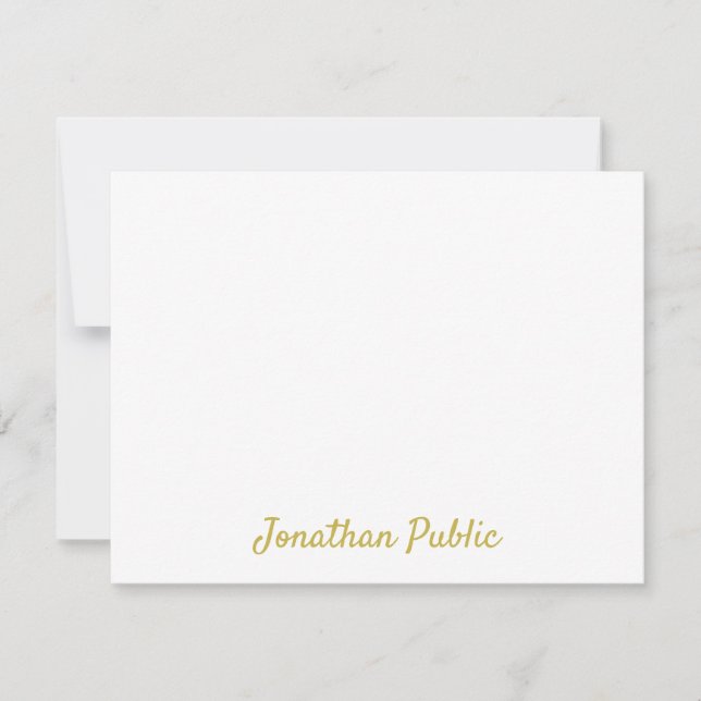 Calligraphy Template Custom Gold Script Text Flat (Front)