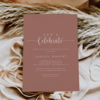 Calligraphy Terracotta Let's Celebrate Party 