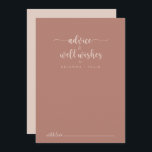 Calligraphy Terracotta Wedding Well Wishes  Advice Card<br><div class="desc">This calligraphy terracotta wedding well wishes advice card is perfect for a rustic wedding. The simple and elegant design features classic and fancy script typography. These cards are perfect for a wedding, bridal shower, baby shower, graduation party & more. Personalize the cards with the names of the bride and groom,...</div>