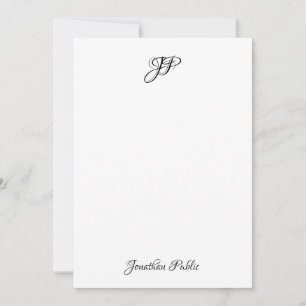 Calligraphy Text Elegant Monogram Personalized Card