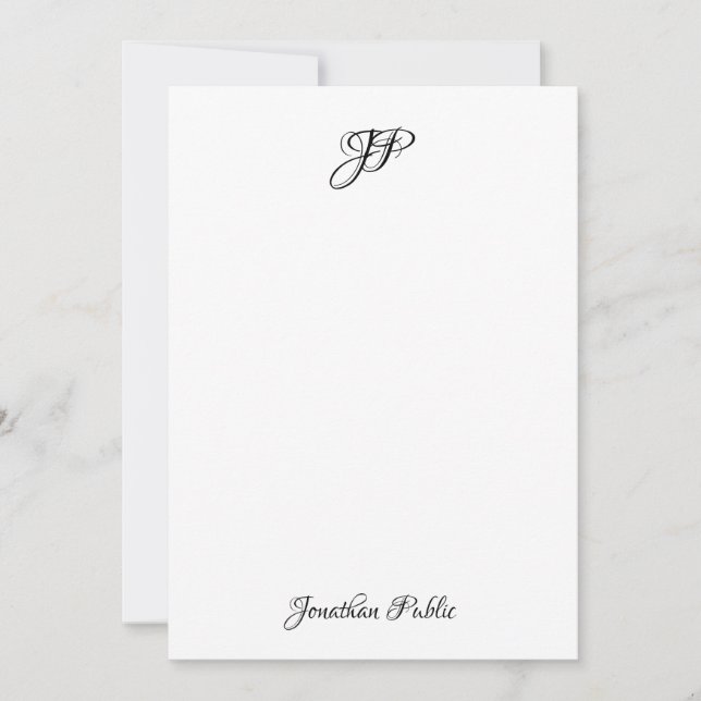 Calligraphy Text Elegant Monogram Personalized Card (Front)