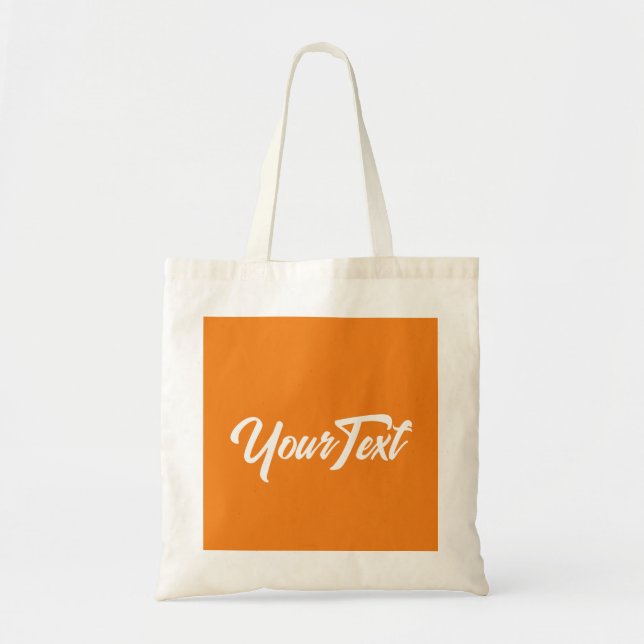 Calligraphy Text Orange Colour Template Budget Tote Bag (Front)