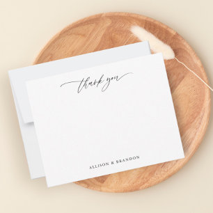 Calligraphy Thank You Personalized Stationery Card