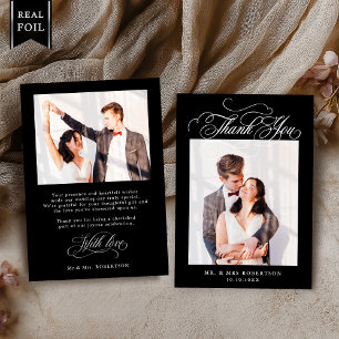 Calligraphy timeless Silver wedding Thank you