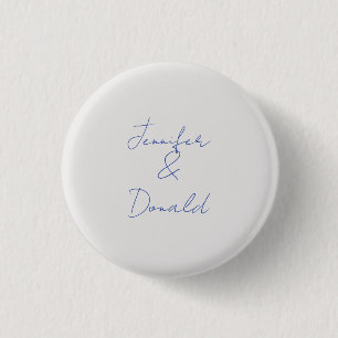 Calligraphy trendy classical plain personal names 1 inch round button